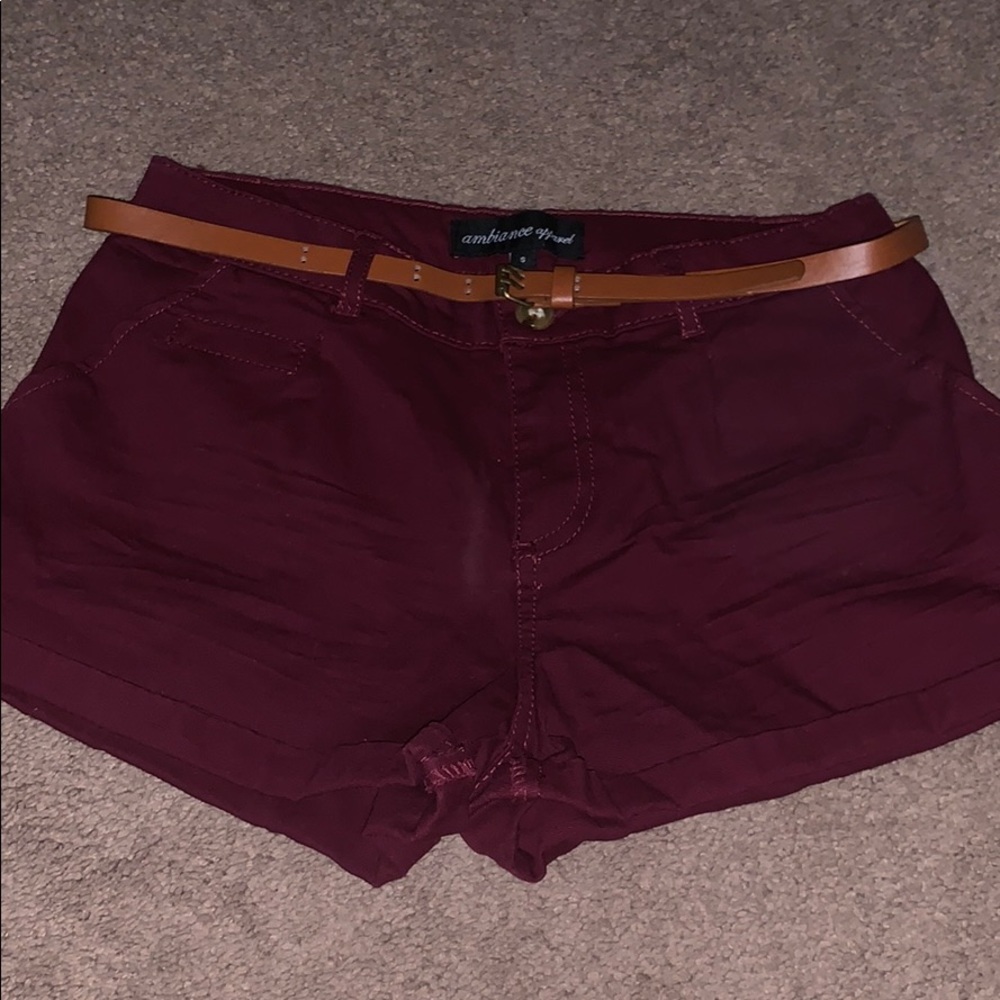 Burgundy shorts